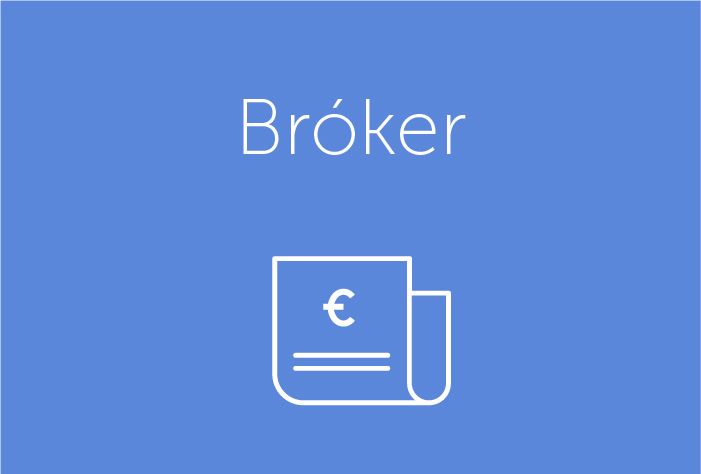 Ilustración con icono y letras sobre bróker online