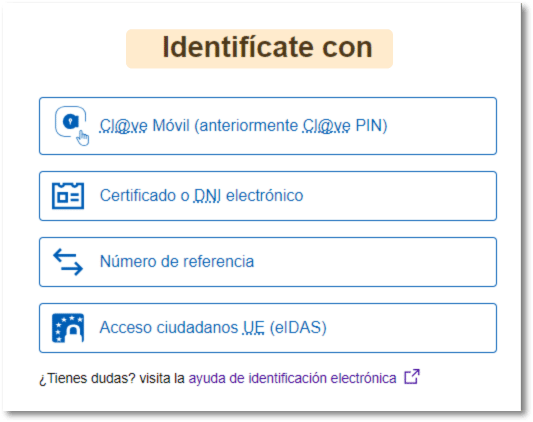 Paso de identificación para hacer una declaración complementaria de la campaña de la renta 2024-25
