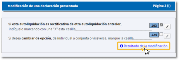 Resultado_modificacion declaración complementaria campaña renta 2024