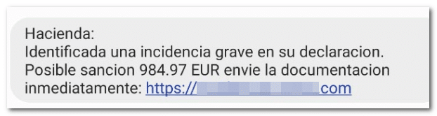 Identificada una incidencia grave en su declaracion. Posible sancion 984.97 EUR envie la documentacion inmediatamente